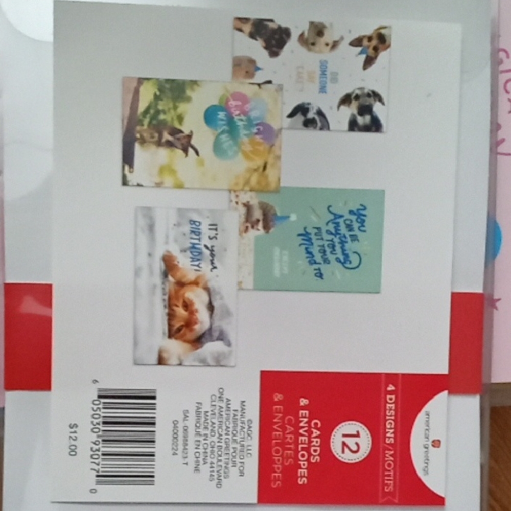 American Greetings Animal Birthday Card Set - Red, Blue, Green
